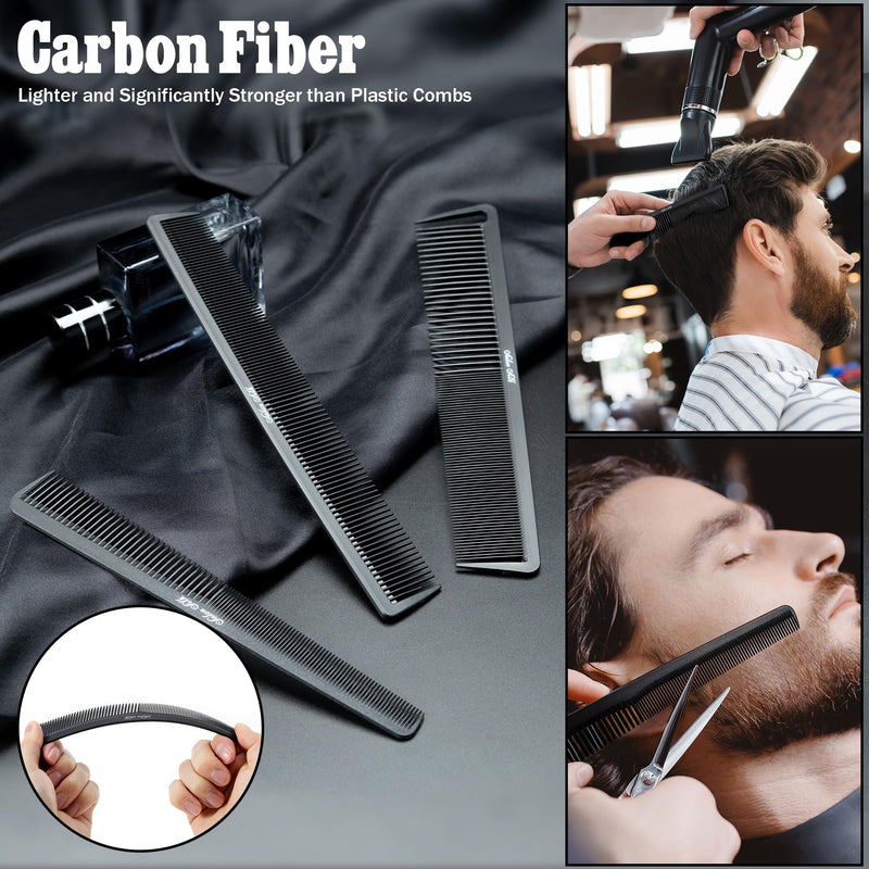 [Australia] - SALONSILK 13PCS Hair Cutting Shaving Brush and Comb Set, Professional Barber Combs for Hair Stylist, Premium Grade Barber Brush Neck Duster, Fading Comb Barber Clipper Comb Hair Dressing Brown 