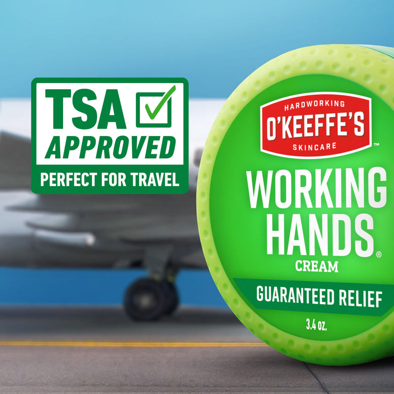 [Australia] - O'Keeffe's Working Hands Hand Cream (3.4 oz Jar) and Healthy Feet Foot Cream (3.2 oz Jar) - Repairing Skincare for Extremely Dry, Cracked Hands and Feet, Travel Size 3.2 Ounce (Pack of 1) 