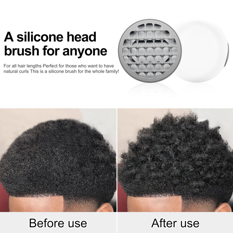 [Australia] - Silicone Twist Hair Brush, Magic Curling Hair Tool for Afro Curls,Vertical Stripe Curl Brushes, Detachable Two-Sided for Men Women Boy Girl Comb, Gray, 1 Piece Grey 