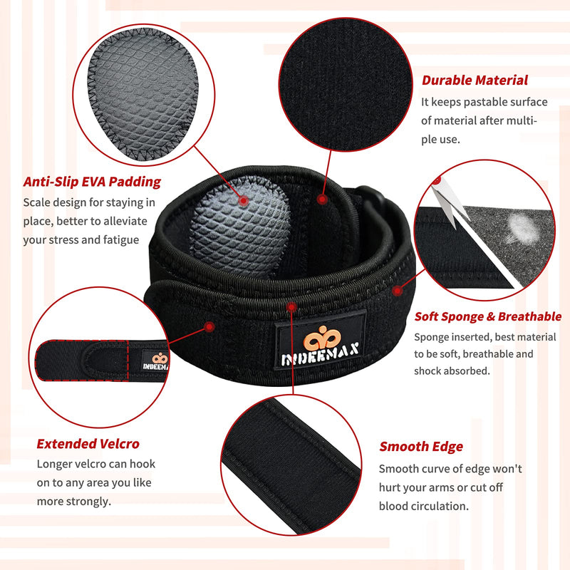 [Australia] - INDEEMAX 1 pack elbow bandage for men and women, compression bandage with EVA lining, adjustable elbow bandage for sports, tendonitis, arthritis, relieves the pain of tennis elbow, golfer's elbow, black 