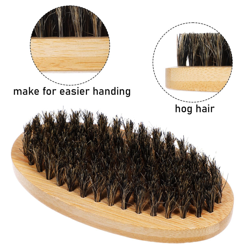 [Australia] - Pack of 2 Small Beard Brush Men Soft Beard Brush Made of Boar Bristles Mini Travel Beard Brush with Wooden Handle Pockets Beard Straightener Brush Beard Comb Men for Daily Beard Care 