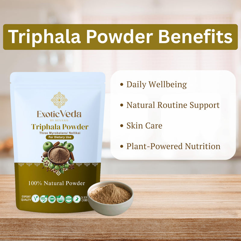 [Australia] - Organic Triphala Powder - Detox Cleanse for Lung, Liver, Colon, and Gut Health - Herbal Skin Care and Fiber Powder - Detox Cleanse 100g 