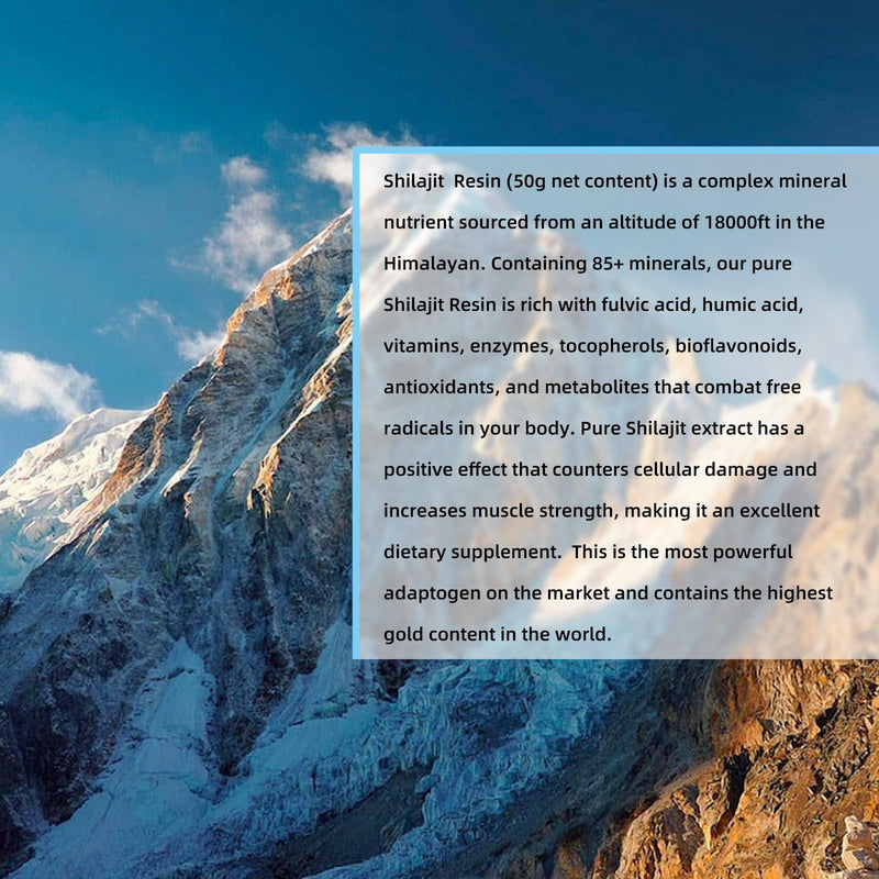 [Australia] - Shilajit Pure Himalayan Organic, High Potency Gold Grade Himalayan Natural Shilajit Resin for Men & Women, Trace Minerals & Fulvic Acid, Energy Supplement & Immune Support, with Lab Test Report (50G) 