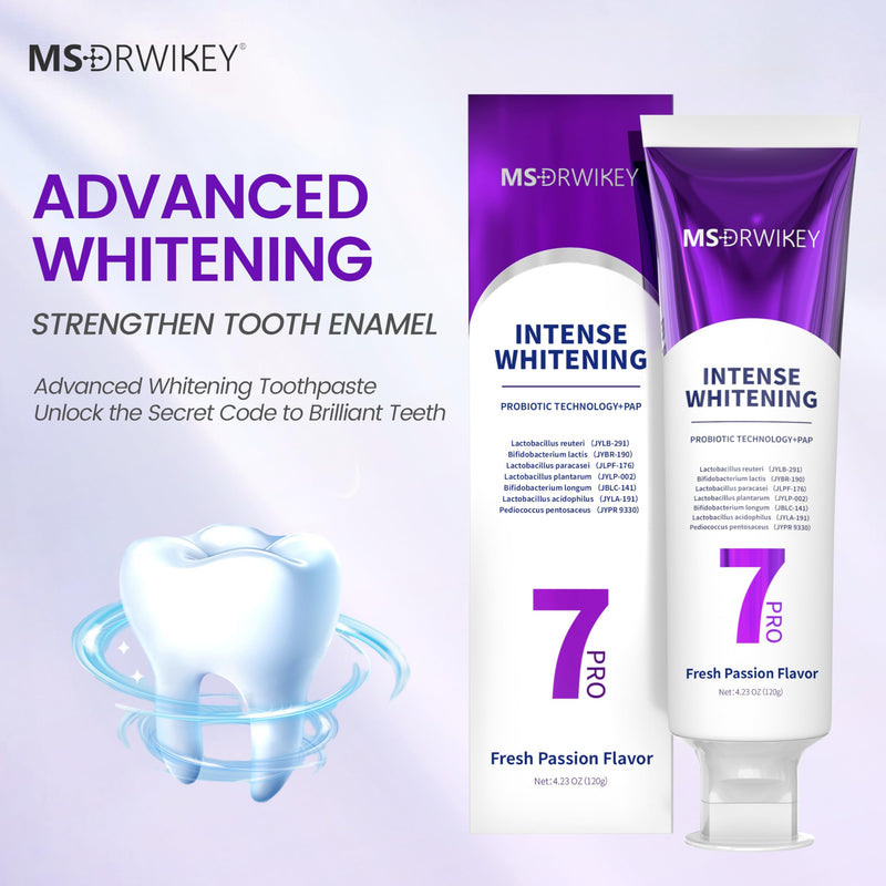 [Australia] - 2-Pack 7-Pro Whitening Toothpaste | Deep Whitening & 7 Probiotics for Oral Health | Purple Beads for Extra Freshness | Fluoride-Free 2 
