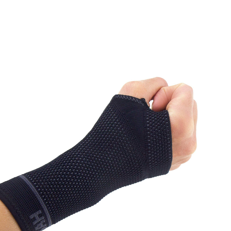 [Australia] - Zensah Compression Wrist Support - Wrist Sleeve for Wrist Pain, Carpal Tunnel - Wrist Support - Wrist Brace (Medium, Black/Grey) Medium 