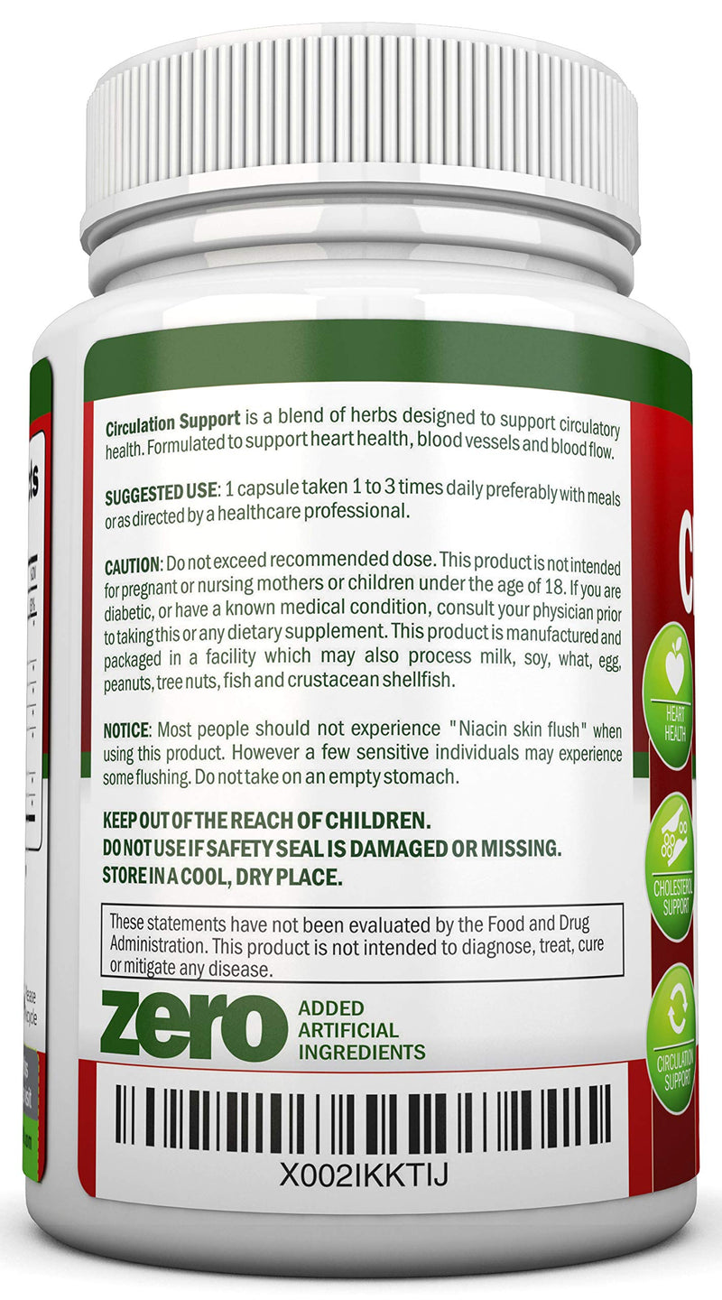 [Australia] - Blood Circulation Support - All Herbal Supplement For Healthy Blood Flow, Arteries & Veins - Promotes Leg Comfort - With Hawthorn, Niacin, L-Arginine, Butcher’s Broom, Cayenne Pepper, Horse Chestnut 