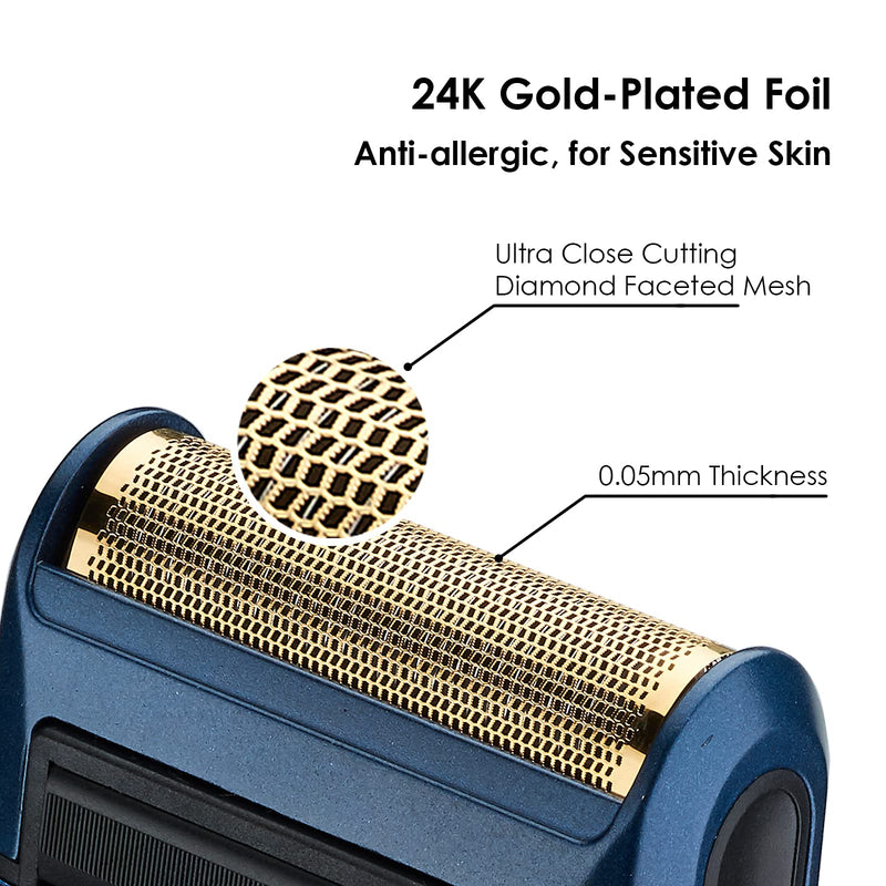 [Australia] - Retro Electric Razor for Men, Rechargeable Mens Gold Foil Shavers,Travel Electric Shavers for Men(Blue) Blue 