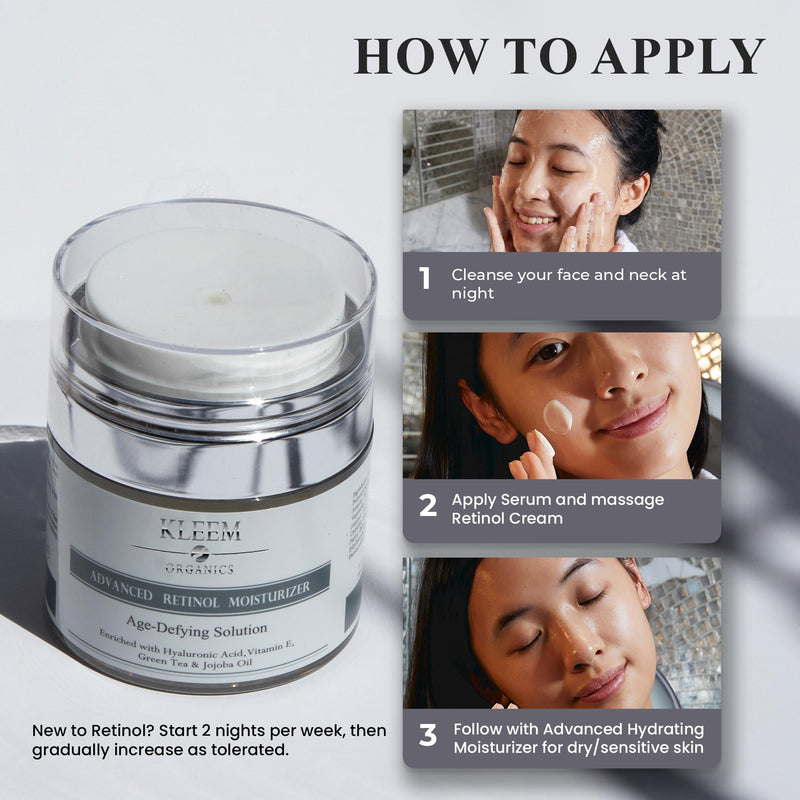 Kleem Retinol Moisturizer - Anti-Aging Firming Night Cream for Face 1.7 oz | Visibly reduces fine lines & wrinkles overnight for firmer, smoother skin. Cruelty Free & Made in the USA 1.7 Fl Oz (Pack of 1)