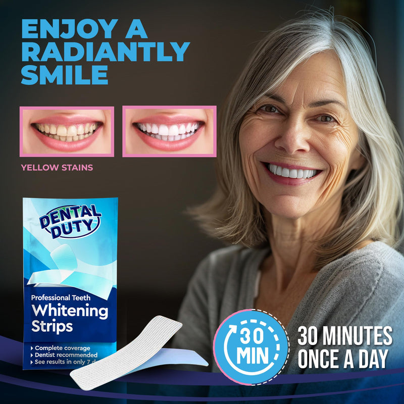 [Australia] - Dental Duty Teeth Whitening Strips ‚Äì 28pcs Vegan White Strips for Teeth Whitening ‚Äì Enamel-Safe Teeth Whitener ‚Äì Removes Coffee & Tea Stains ‚Äì Non-Toxic, Sensitivity-Free Teeth Whitening Kit. 