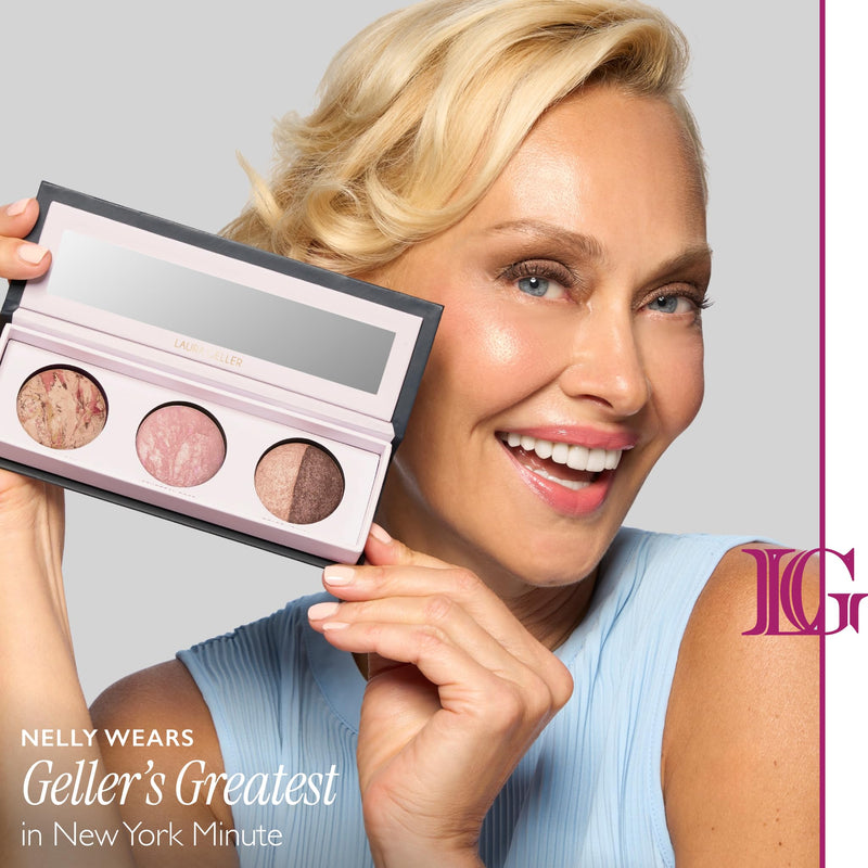 [Australia] - LAURA GELLER NEW YORK Geller's Greatest New York Minute Face & Eye Palette - Includes Blush, Bronzer and Eyeshadow Duo - Travel-Friendly Makeup Compact for Mature Skin 