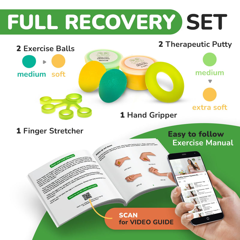 [Australia] - Physical Therapy Putty Kit, Finger Exercisers, and Hand Strengtheners. Improves Grip Strength, Dexterity, and Mobility. Supports Injury and Recovery Stress Relief 