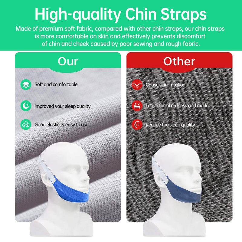 [Australia] - 2PCS CPAP Chin Straps for Anti Snoring Solution, Chin Strap for Reducing Snoring to Men, Chin Straps Effective Relieve Snoring, Comfortable and Adjustable Sleeep Chin Strap for Mouth Breathers 