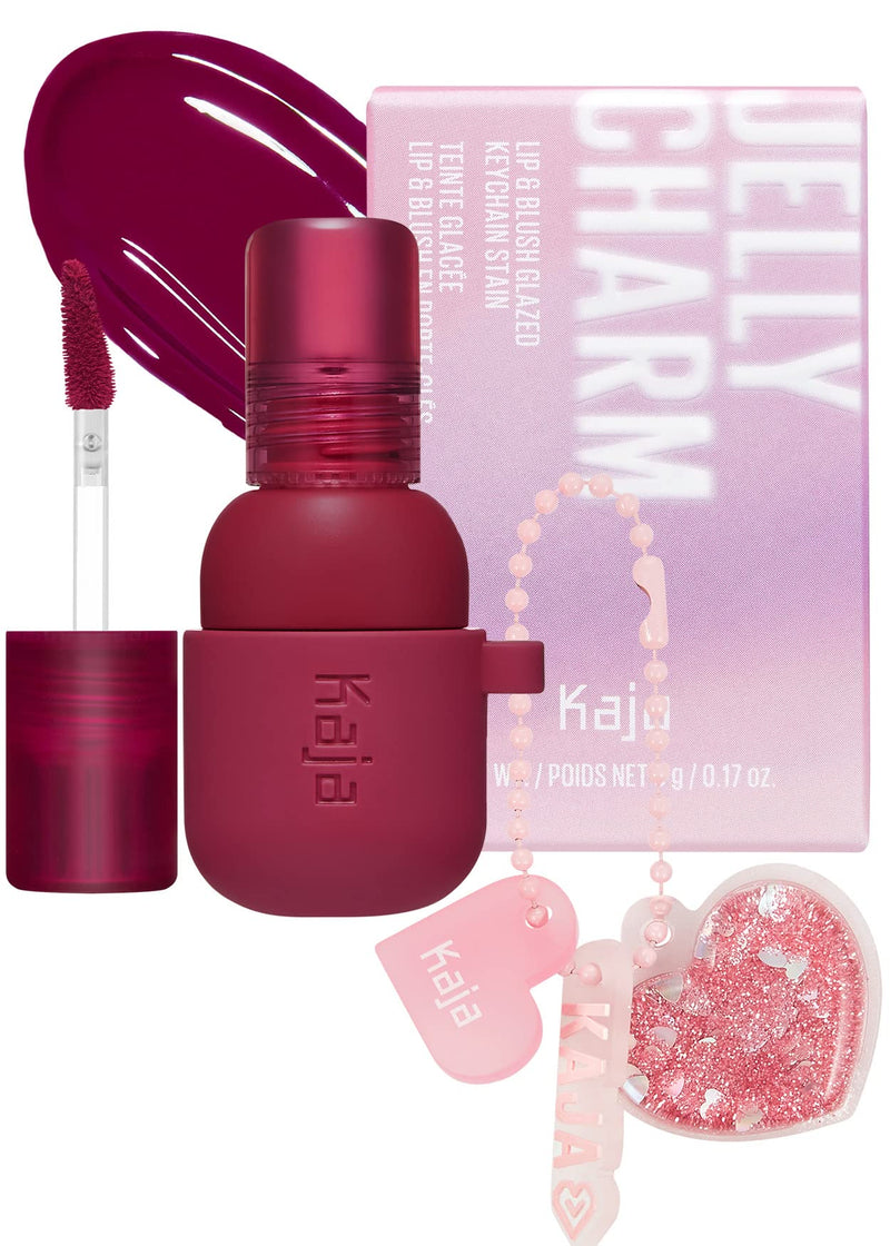 [Australia] - Kaja Lip & Blush Glazed Keychain Stain - Jelly Charm 01 Cherry Spritz + Beauty Bento Collection - Bouncy Eyeshadow Trio 14 Neutral Moment, 0.03 Oz Bundle 