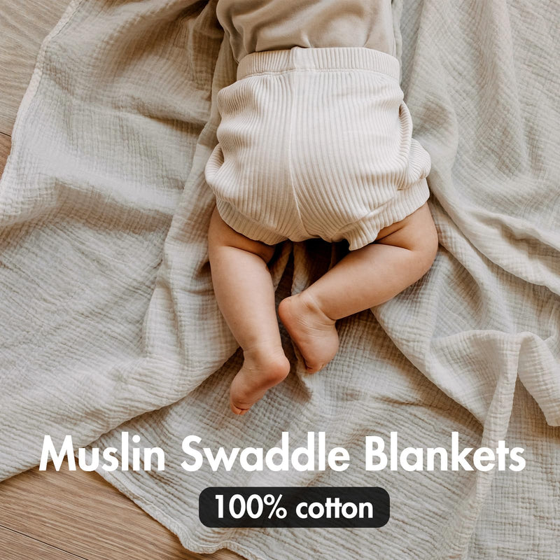 [Australia] - Muslin Swaddle Blankets for Newborn, 3 Pack Breathable Soft Receiving Blanket, Large 38 x 40 inches Swaddle Wrap Burping Clothes, Essentials Infant Shower Items, Toddler Gift (Bright Colors) Bright Colors 