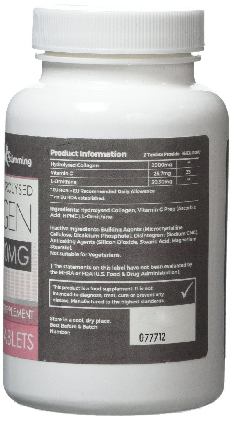 Hydrolysed Collagen High Strength 1,000mg for Hair, Skin & Nails, 60 Tablets, Evolution Slimming