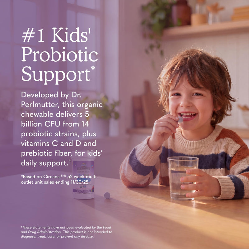 Garden of Life Dr. Formulated Probiotics Organic Kids+ plus Vitamin C & D - Berry Cherry - Gluten, Dairy & Soy Free Immune & Digestive Health Supplement, No Added Sugar, 30 Chewables (Shelf Stable) 30ct Shelf Stable (Pack of 1)