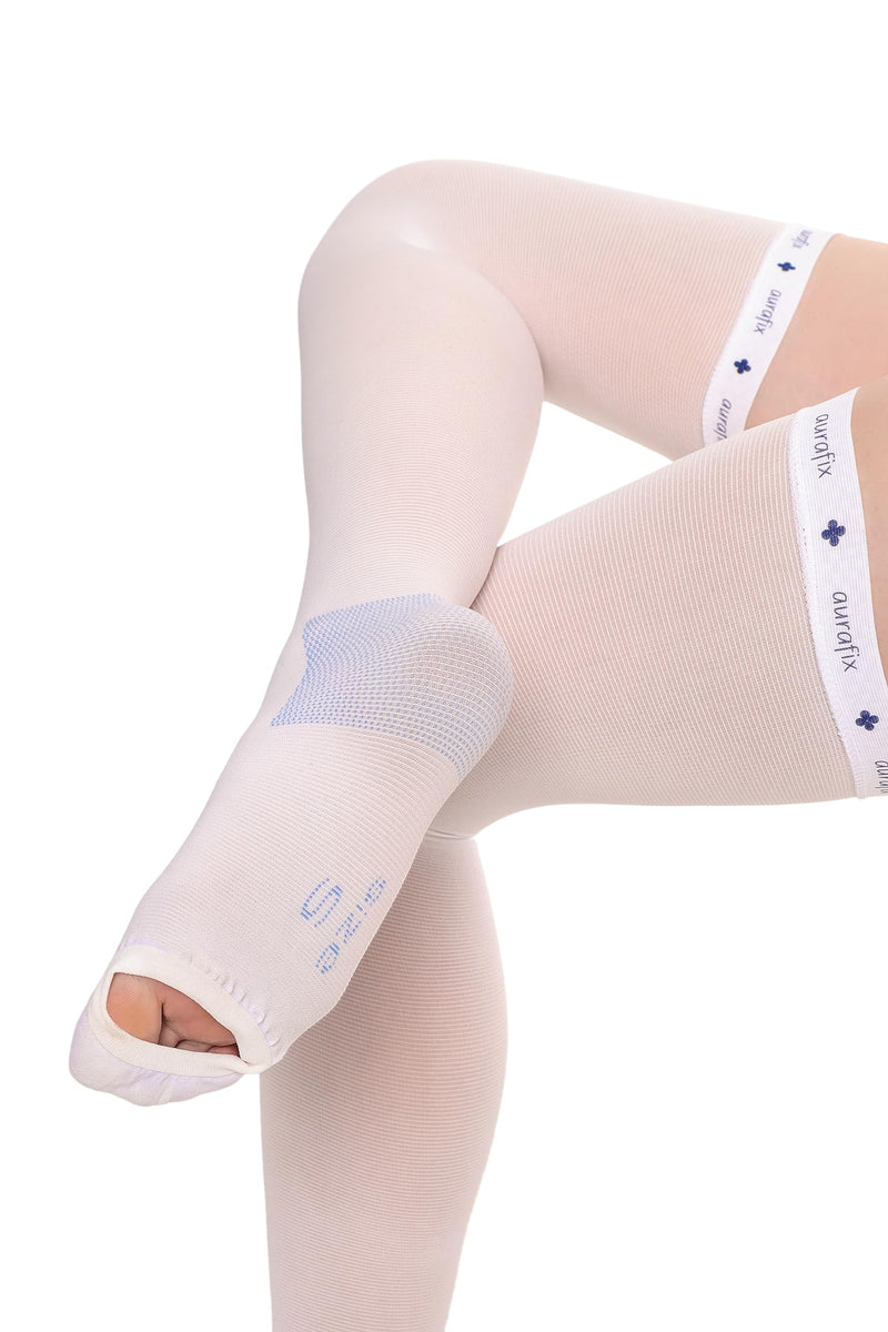 [Australia] - Thigh High Anti Embolism Compression Stockings for Women Men-Socks-Medical Post Surgery Compression Garment-Ted Hose-15-20 mmHg Compression Support Antiembolic Toe Hole Medium 