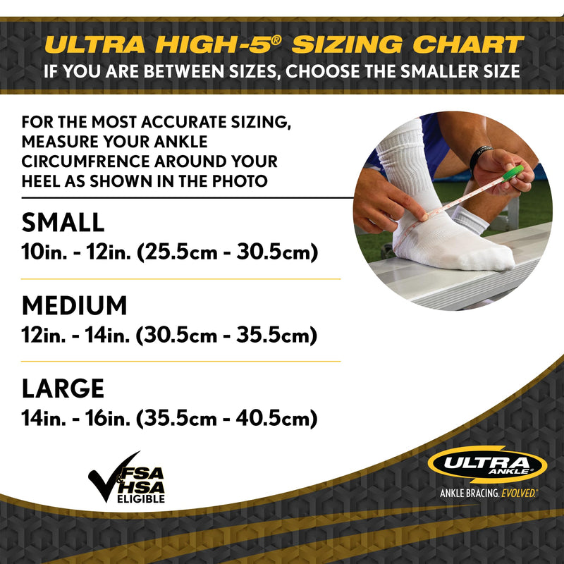 Ultra High-5 Ankle Support Brace – Everyday Stability Gear for Chronic Ankle Instability – Rigid Bilateral Shell, Boot-Ready Fit for Workers, Hikers, & Comfortable Support for Active Aging Adults - Medium Black Medium (Pack of 1)