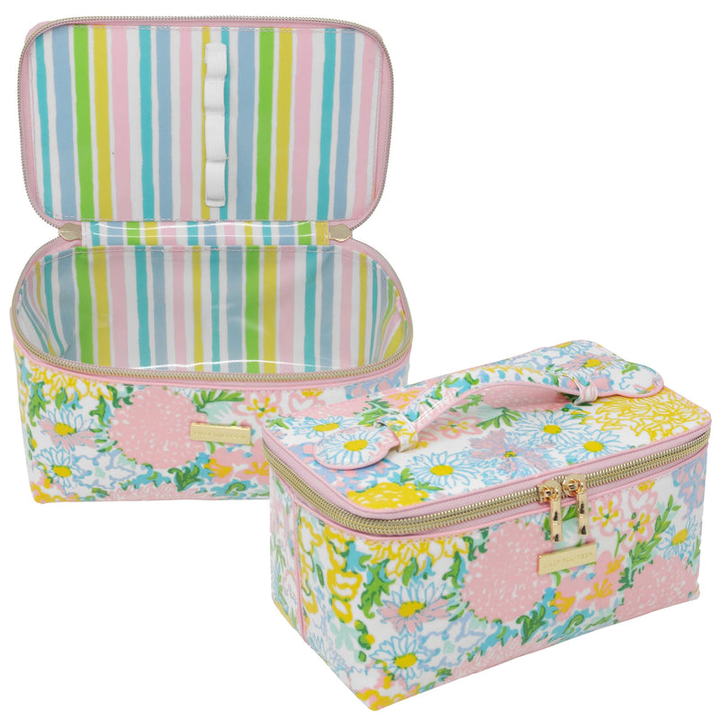 Lilly Pulitzer Cosmetic Bag for Women, Makeup Box with Zipper for Skincare (Lilly Garden Home) Lilly Garden Home