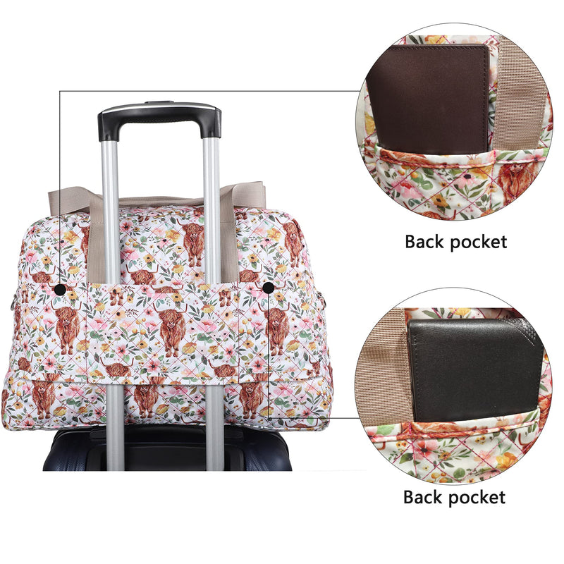 Foldable Travel Duffel Bag Tote for Spirit Airlines Carry on Bag Luggage Sport Duffle Weekender Overnight for Women and Girls (Beige) Beige