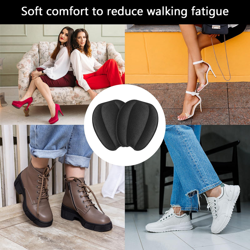 [Australia] - Oruola 2 pairs of shoe tongue pads, non-slip tongue pads for loose shoes, felt shoe pads for men and women, heel pads, forefoot insoles, adjustable shoe fit, black 