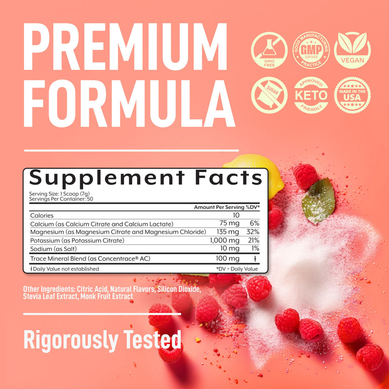 [Australia] - Keppi Keto Electrolytes Powder No Sugar | Zero Carbs | Made in USA | Advanced Hydration, Performance & Recovery | Delicious Raspberry Lemonade Flavor | Mixes Easily No Clumps 50 Servings (Pack of 1) 