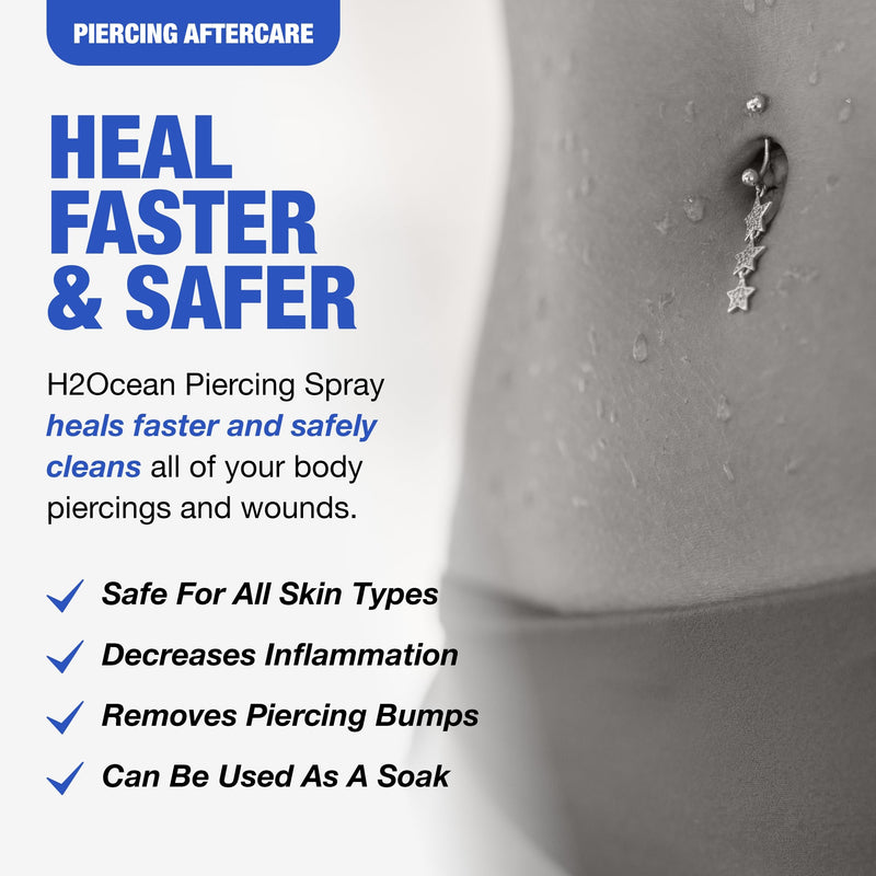 [Australia] - H2Ocean Patented Piercing Aftercare Spray Sea Salt Saline 4oz 