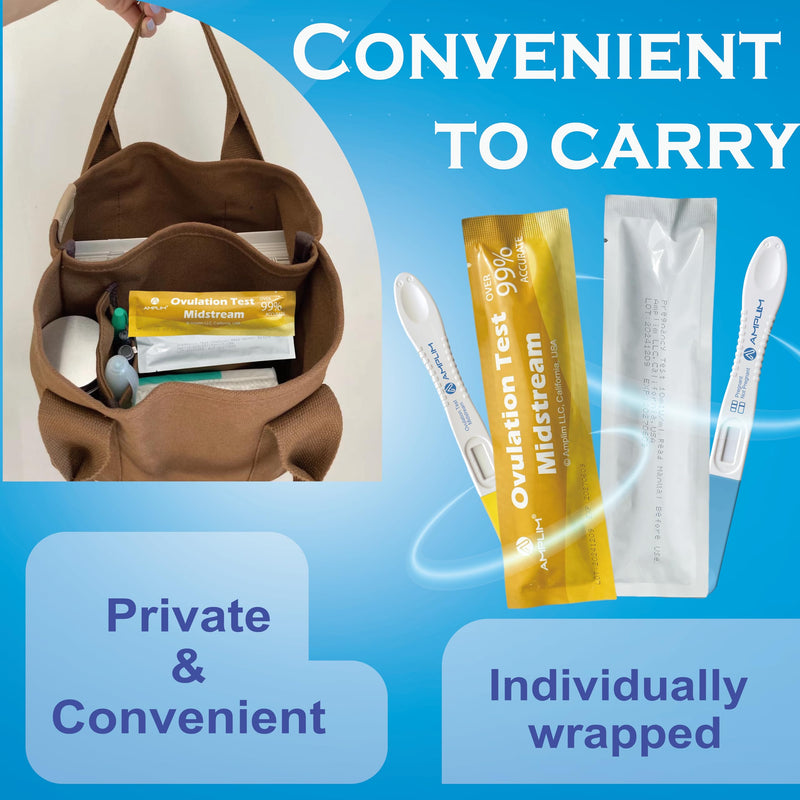 Midstream HCG Pregnancy Test (2) & LH Ovulation Tests (5) Kit | 99.99% Accurate, Extra Sensitive Fertility Tracker, 6 Days Early Result