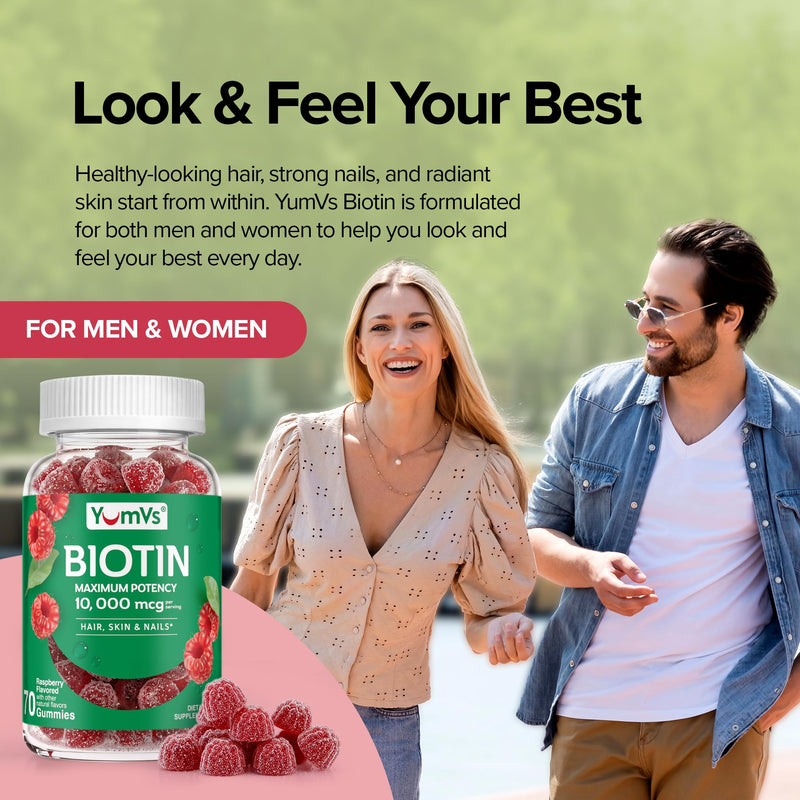 Biotin Gummies 10,000mcg – Biotin for Hair Growth Women – Great-Tasting Gummies – Hair, Skin & Nails Vitamins – Non-GMO Vegan Biotina Supplement for Women – 70 Count | Maximum Strength, Supports Hair Growth, Healthy Skin & Strong Nails, Great-Tasting, ...