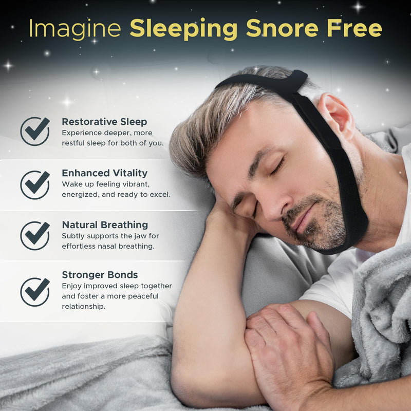 [Australia] - Chin Strap for Sleeping, CPAP Chin Strap, Anti Snoring, CPAP Chin Strap to Keep Mouth Closed, Adjustable, Breathable and Comfortable 