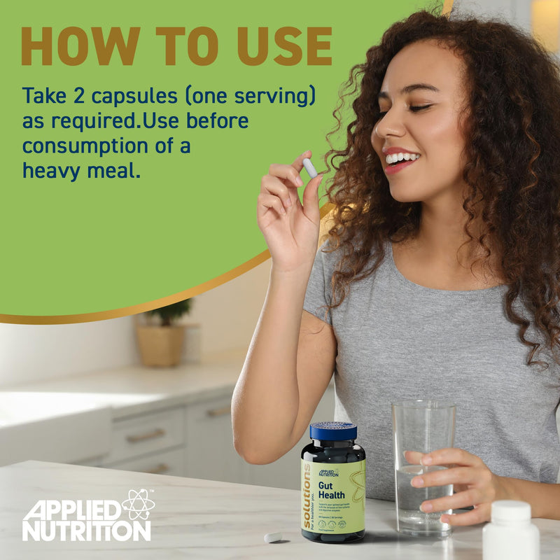 Applied Nutrition - Solutions - Gut Health - Advanced Digestive Support - Best Gut Repair - Best Immune Booster - Optimal Health Benefit - (60 Capsules – 30 Servings)