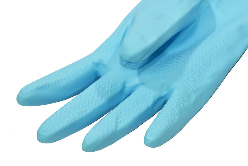 [Australia] - 2 PAIRS Household Gloves Latex Free Cleaning Gloves with Soft Lining Long Cuff waterproof Medium (Pack of 2) Pink/Blue 