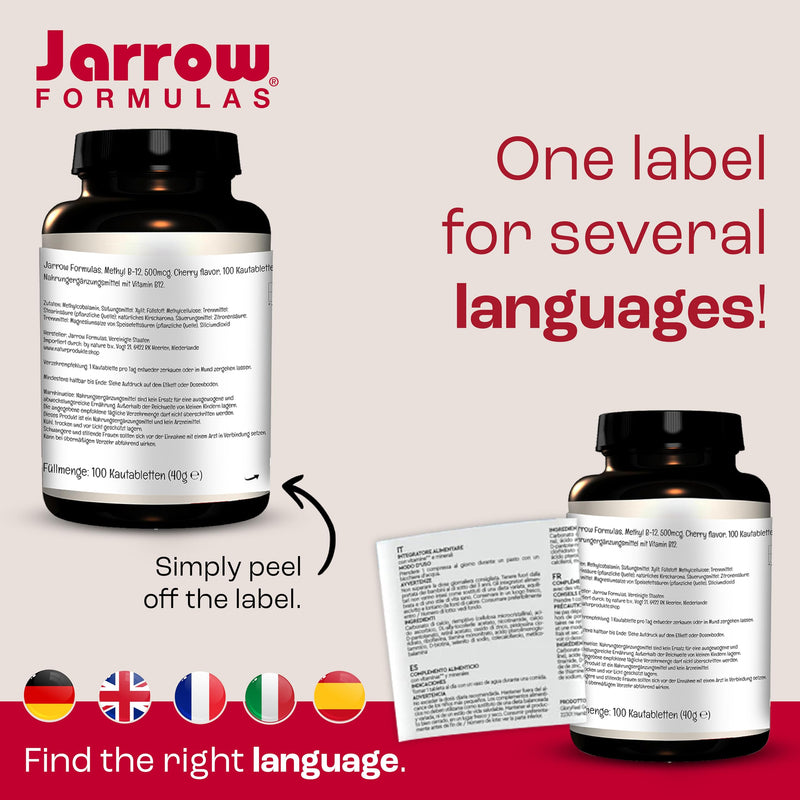 Jarrow Formulas, Methyl B12, 1000mcg, 2 Day Depot, Lemon Flavour, 100 Vegan Chewable Tablets, Gluten Free, Vegetarian, Soy Free, GMO Free, Vitamin B12 Supplement