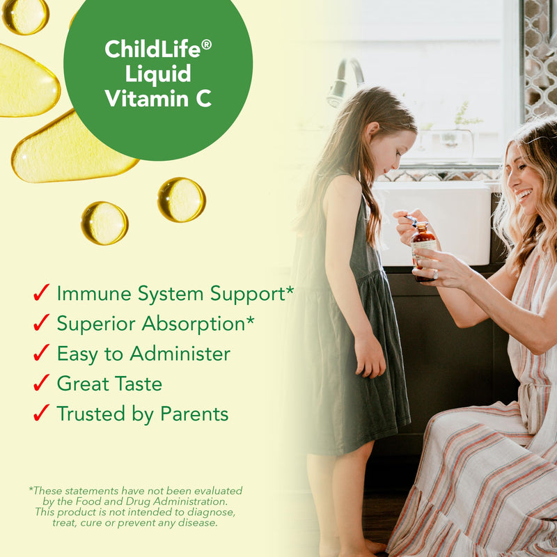 CHILDLIFE ESSENTIALS Liquid Vitamin C Low Sugar Kids, 4 Fl Oz (Pack of 3) | Pure Vitamin C Liquid Supplement, Toddlers, Babies, Immune System Support, Natural Orange Flavor, Kids, Low Sugar 4 Fl Oz (Pack of 3)