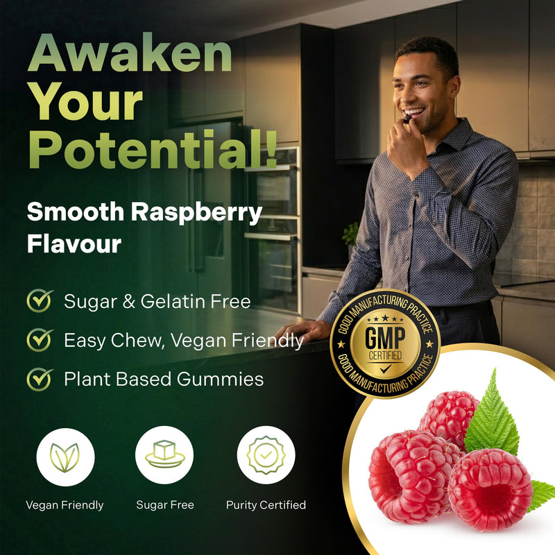 ARAM Awaken Focus & Clarity Gummies | Lion’s Mane 20:1, Alpha GPC & Bacopa Monnieri| High Strength Nootropic Formula with Methylated Vitamin B12 | Brain Support | Sugar Free Vegan | 60 Gummies