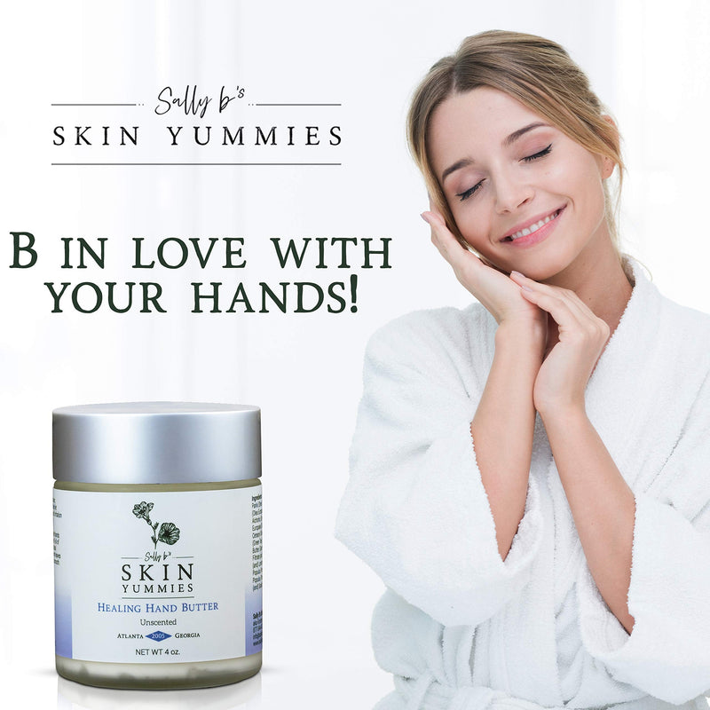 [Australia] - Sally B’s Unscented Hand Lotion for Dry Hands - Non-toxic Dry Cracked Hands Repair for Severely Dry Hands/Redness Relief/Shea Butter/Jojoba and Olive Oil/EWG Verified/ 4 oz (unscented) 