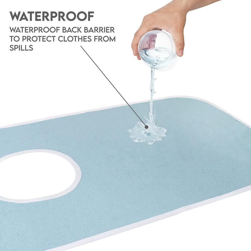 [Australia] - Utopia Towels - Pack of 3 - Premium Quality Unisex Adult Bibs - Waterproof & Washable Blue 