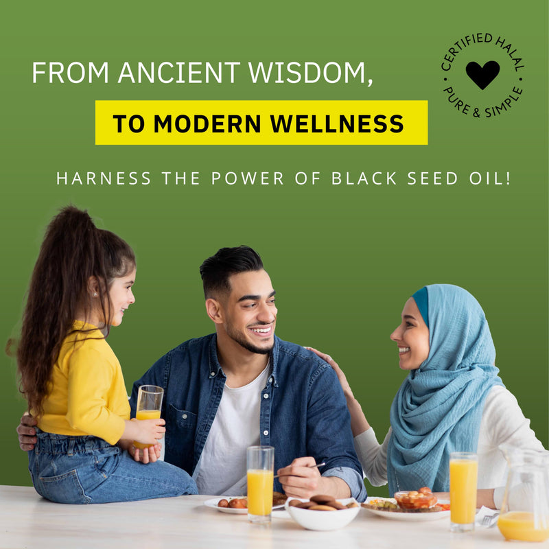 [Australia] - Noor Vitamins Halal Black Seed Oil Capsules, Halal Vitamins, 1000 mg Black Seed Oil from Nigella Sativa, Thymoquinone, Non-GMO, Gluten Free, 60 Count 