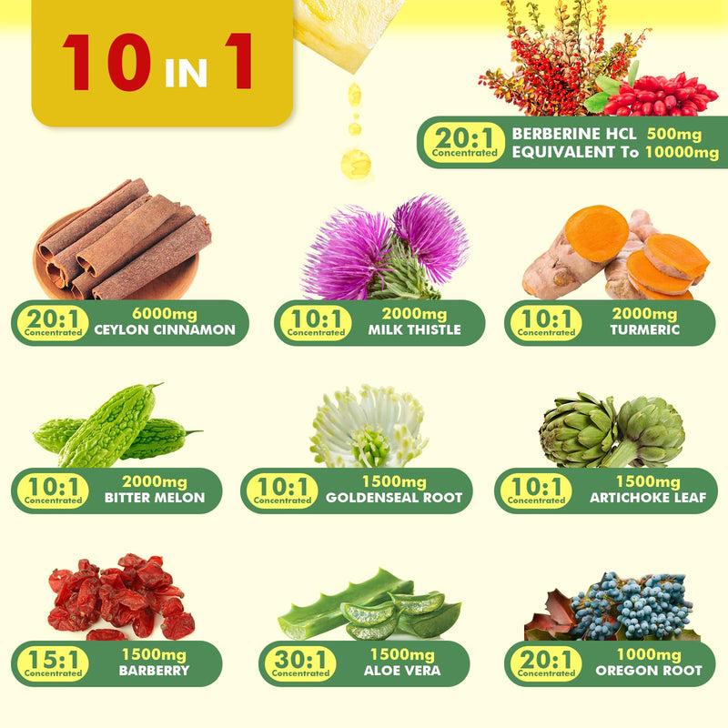 [Australia] - Premium Berberine Supplement - Berberine Liquid Drops with Turmeric, Bitter Melon, Milk Thistle, Ceylon Cinnamon, Berberine Veggie Supplement for Immune, Digestion System and Heart Health Support Pinapple 
