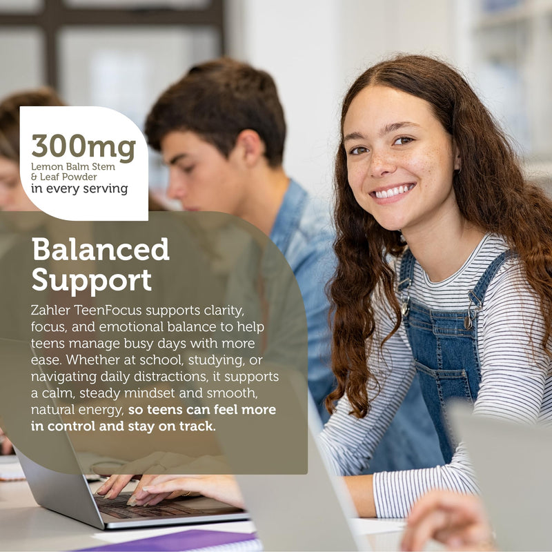Zahler TeenFocus, Advanced Formula for Improved Focus & Concentration, Certified Kosher, 90 Capsules