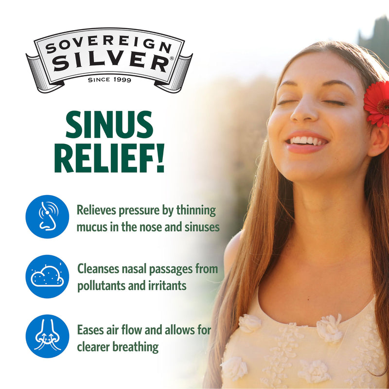 [Australia] - Sovereign Silver Natural Nasal Spray - Colloidal Silver Nasal Spray, Bio Active Nose Mist for Sinus Congestion and Immune Support, Adults and Kids, 10 ppm - 2 fl oz (59mL) 2 Fl Oz (Pack of 1) 