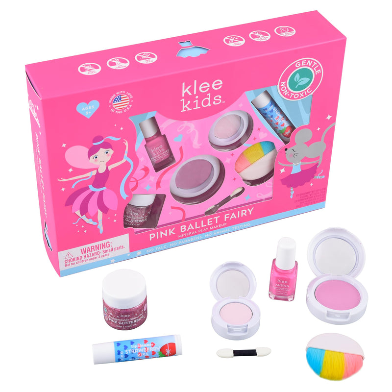 [Australia] - Luna Star Naturals Klee Kids Deluxe Play Makeup Kit. Gentle and Non-Toxic. Made in USA. (Pink Ballet Fairy) Pink Ballet Fairy 
