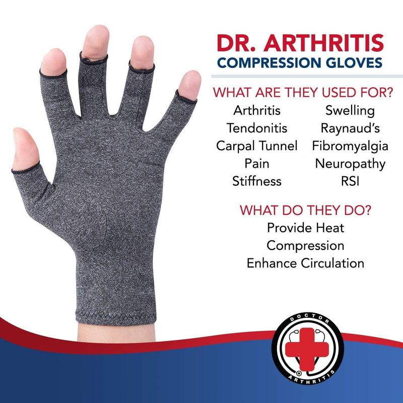Dr. Arthritis Bundle: Copper Lined Wrist Support (Single) + Compression Gloves (XS)