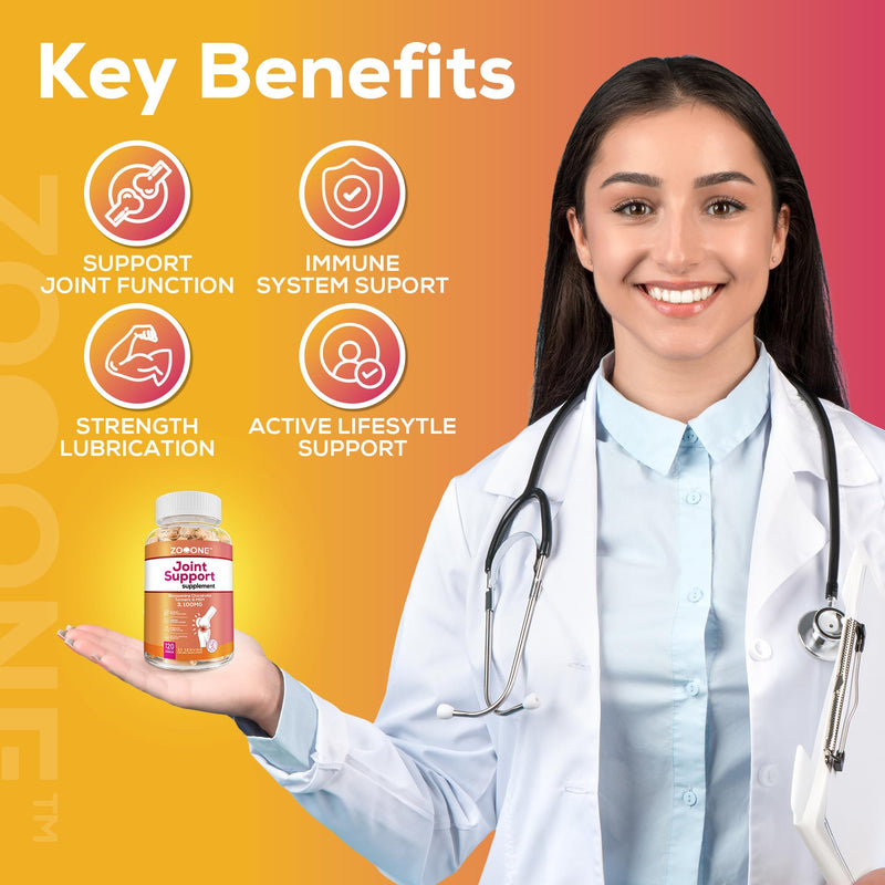[Australia] - Advanced Joint Support Supplement with Glucosamine, Chondroitin, Turmeric & MSM - 120 Tablets for Back, Knee, Hand Bone Health 