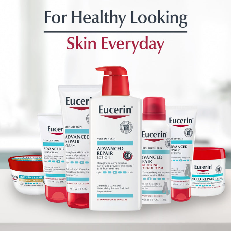 Eucerin Advanced Repair Hand Cream, Urea Enriched, Multipack, 3 x 2.7 OZ | Hand Cream for Dry Hands and Very Dry Skin, with Urea, Ceramide and NMF, Travel Size Hand Cream, Fragrance Free 2.7 Ounce (Pack of 3)