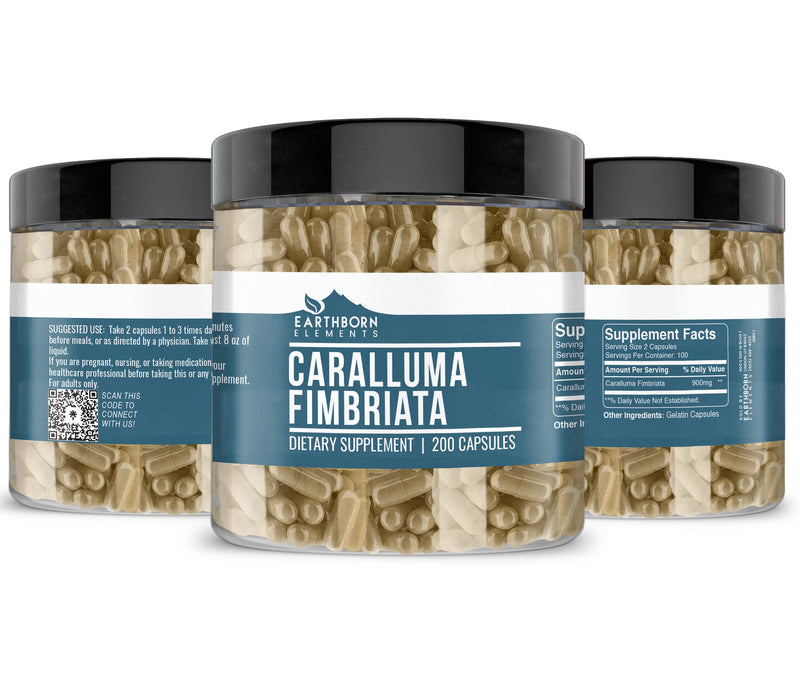 [Australia] - Earthborn Elements Caralluma Fimbriata 200 Capsules, Pure & Undiluted, No Additives 200 Count (Pack of 1) 