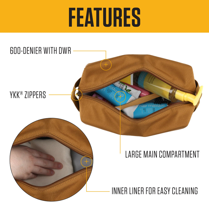 Carhartt Durable Travel Kit, Organize Essentials W/the Water Resistance Toiletry Bag, Workwear Blue