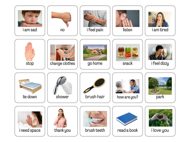 [Australia] - Communication Cards Realistic Images for Non Verbal Adults and Children, Speech Delay, Special Needs Visual Aid 