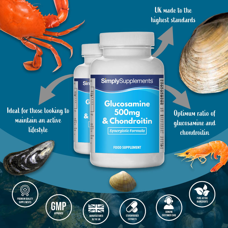 [Australia] - Glucosamine 500mg & Chondroitin 400mg - 360 Capsules - 4 Month Supply - SimplySupplements 
