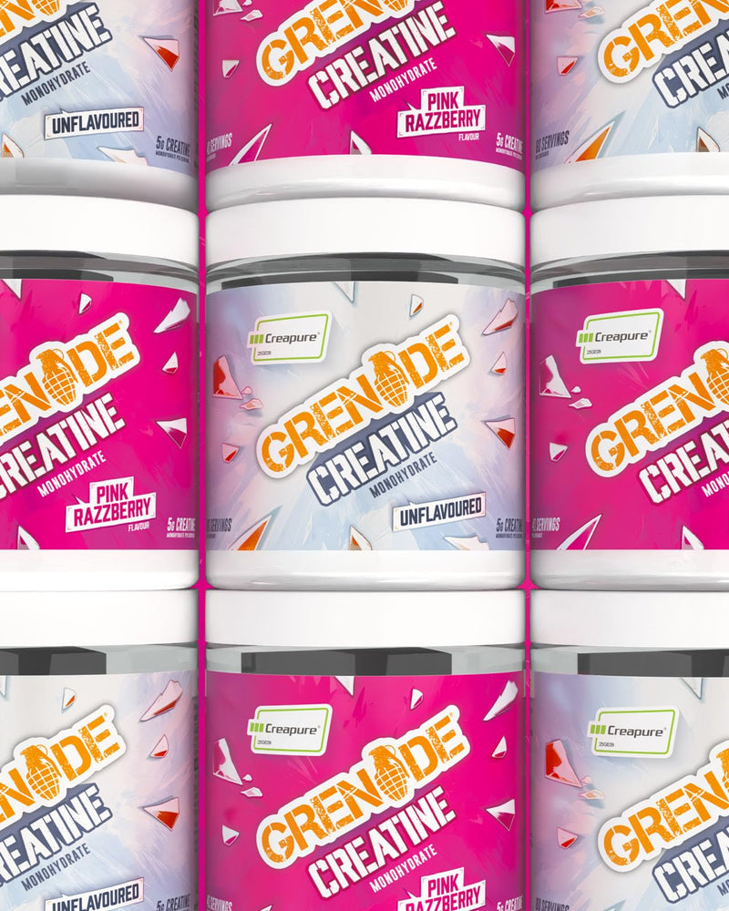 Grenade Creatine Monohydrate Powder, Pink Razzberry Flavoured Creatine Supplement, 5 g per Serving, 41 Servings, 300 g (Pack of 1) - Vegan & Vegetarian Friendly
